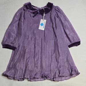 Purple Long Sleeve Dress